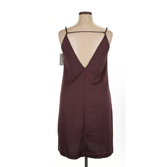 Equipment Femme Burgundy V Neck Lina Slip Dress Sz XL Flowy Avante Garde - Picture 2 of 6